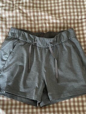 lululemon athletica Heather Gray Drawstring Athletic Shorts